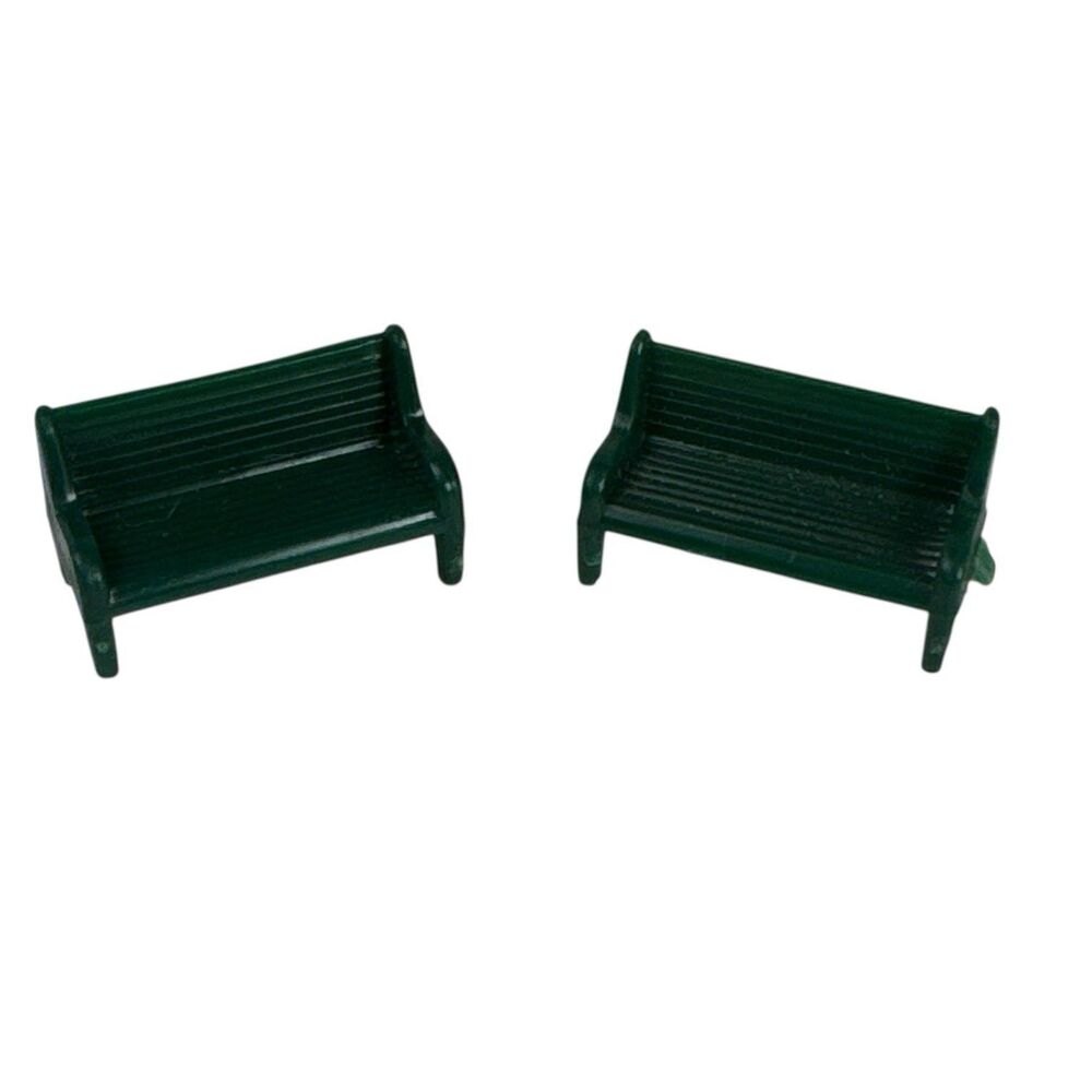Plasticville O/S Scale Green Park Bench Set Of 2